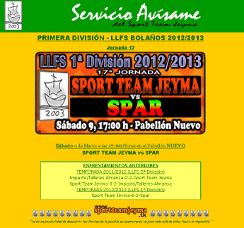 Servicio Avsame del Sport Team Jeyma