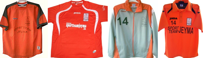 Algunas de las prendas Joma que ha vestido y viste el Sport Team Jeyma